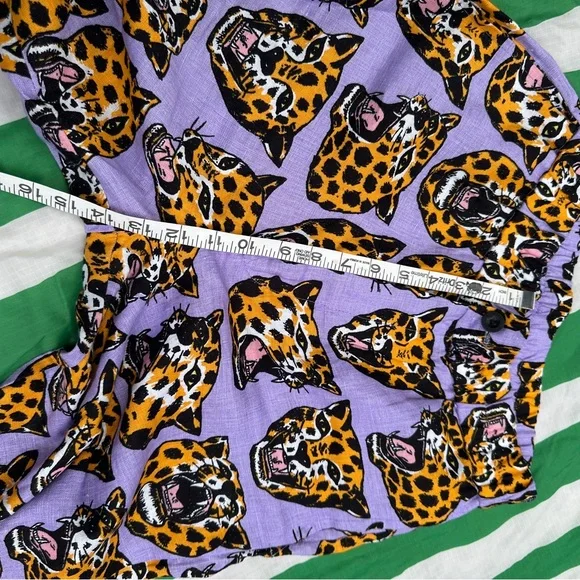 NOOWORK Catalina linen summer pants ft Cheetah Head AOP - Picture 4 of 5